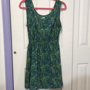 Peacock feather cocktail dress